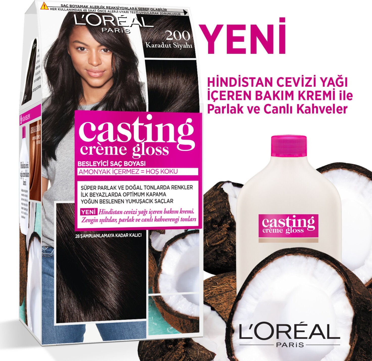 L'Oréal Paris Casting Crème Gloss Saç Boyası 200 Karadut Siyahı
