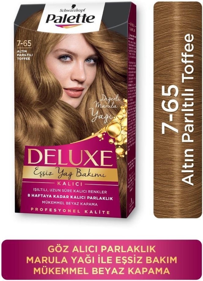 Palette Deluxe 7-65 Altın Parıltılı Toffee Saç Boyası