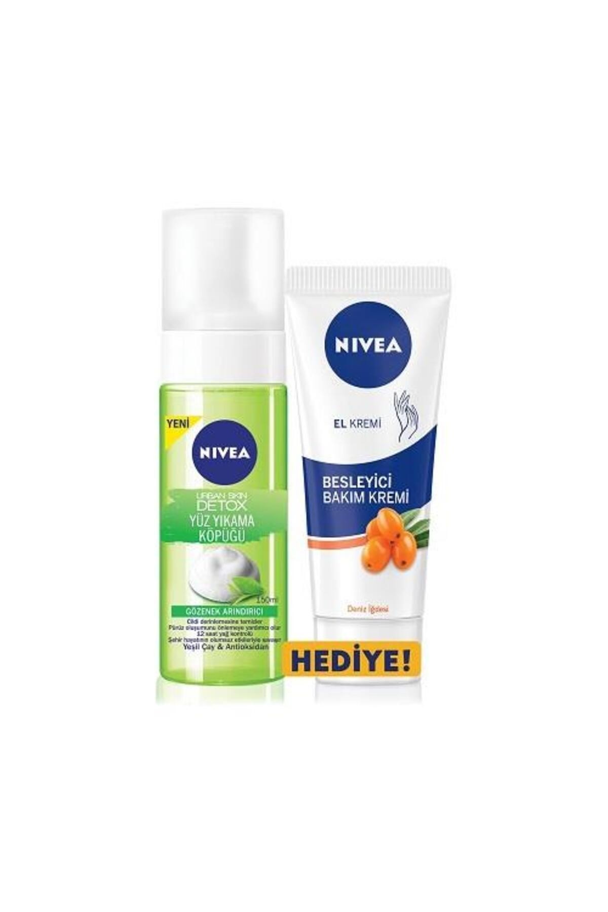 NIVEA Urban Skin Detox Yüz Yıkama Köpüğü 150 ml Deniz Iğdesi Besleyici Bakım Kremi 75 ml