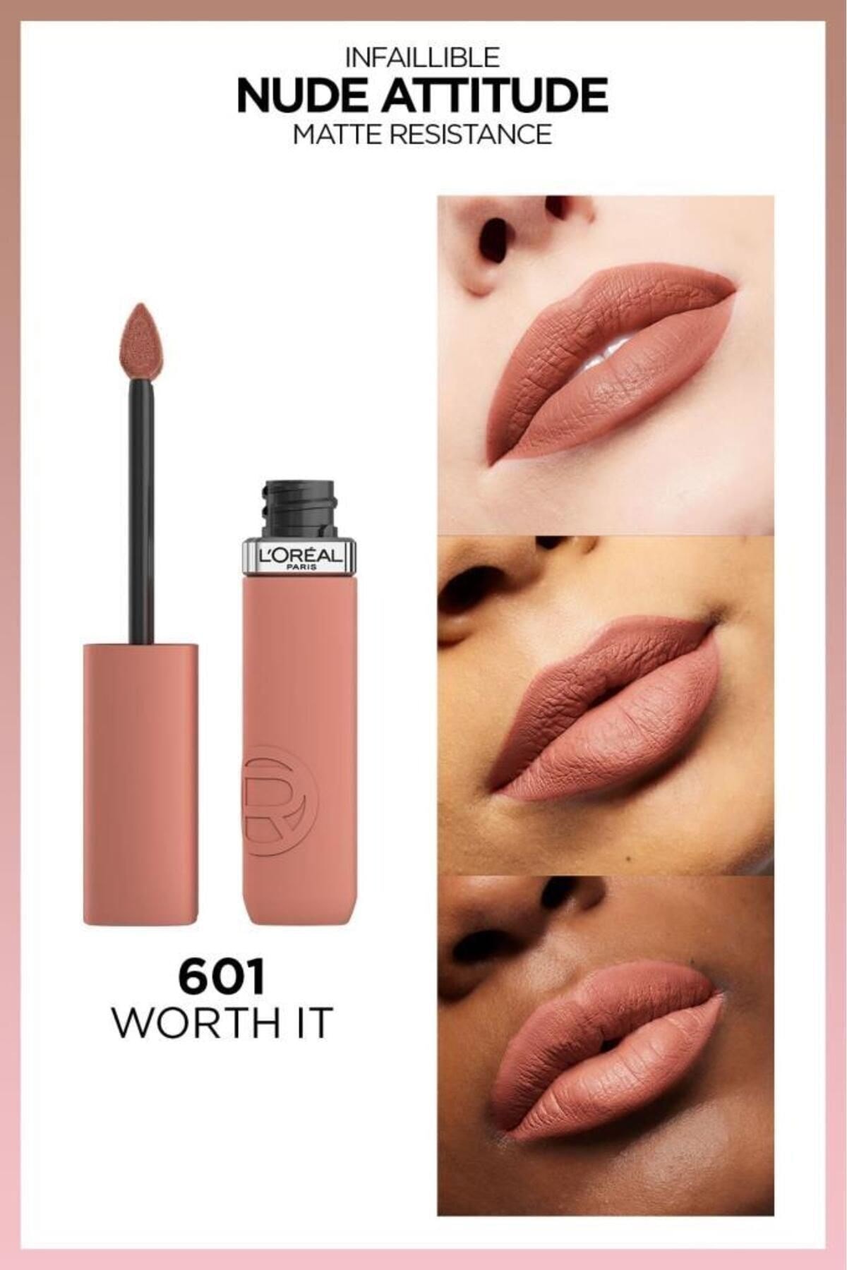 L'oreal Paris Infaillible Matte Resistance Likit Mat Ruj - 601 Worth It