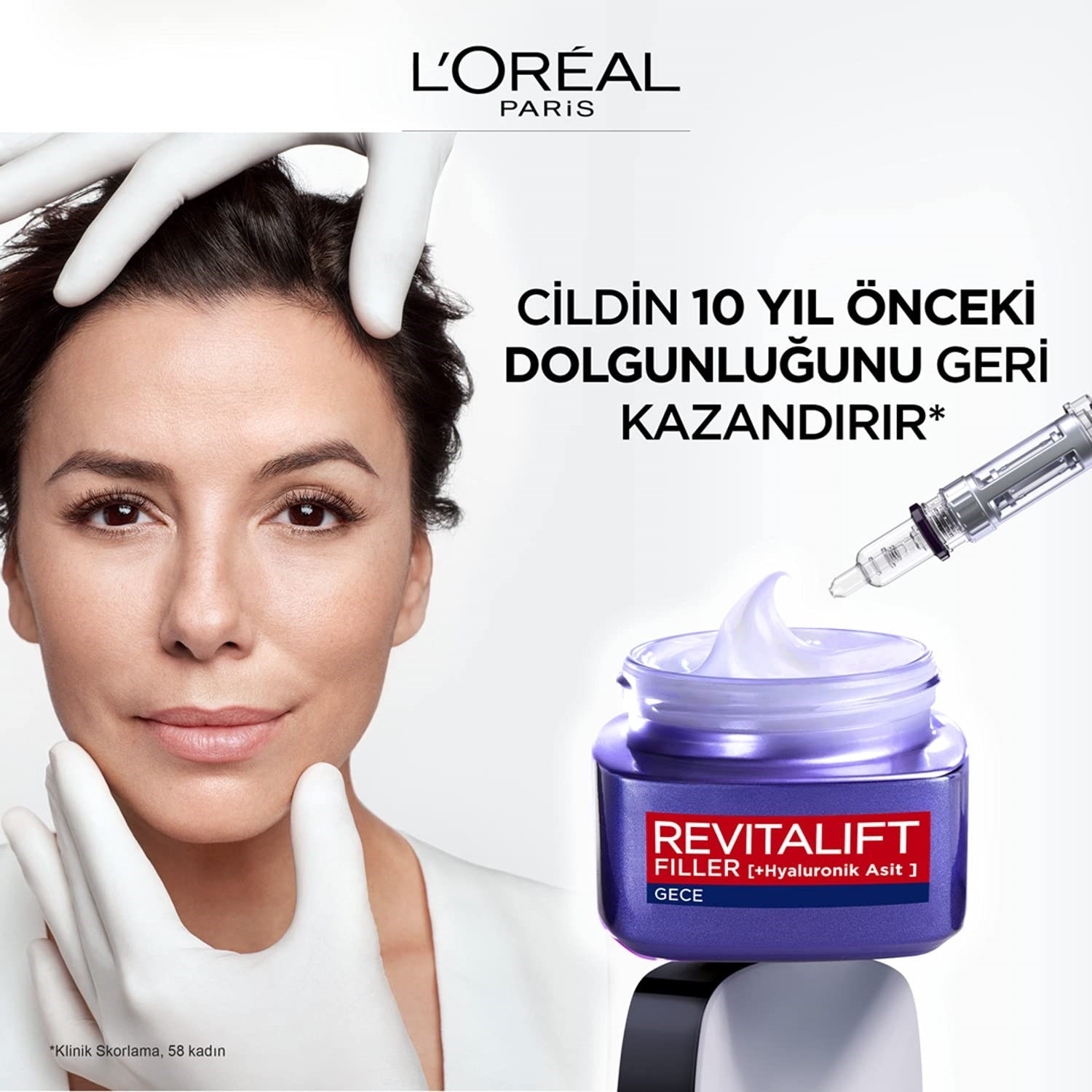 L'Oréal Paris Revitalift Filler Yoğun Dolgunlaştırıcı Yaşlanma Karşıtı Gece Kremi 50 ml - Hyaluronik