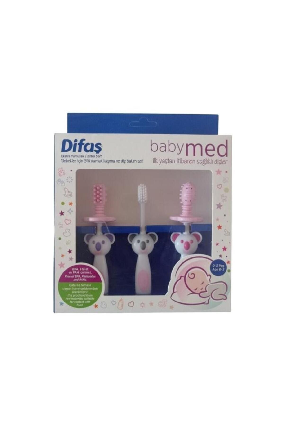 Babymed Bebekler Için 3'lü Diş Bakım Seti Diş Kaşıyıcı Ve Damak Kaşıyıcı Bebekler Için Diş Fır