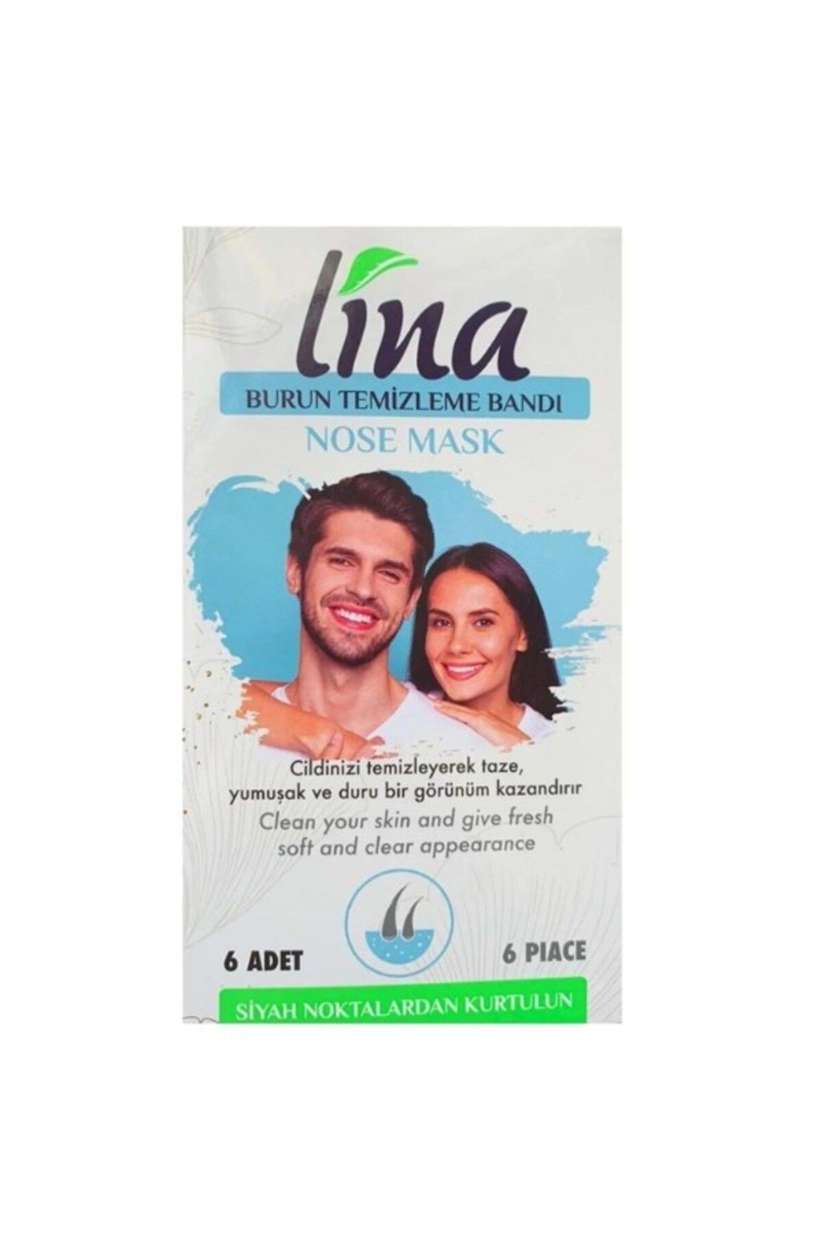 LİNA BURUN TEMİZLEME BANDI SİYAH NOKTALAR İÇİN 6 LI PAKET X 6