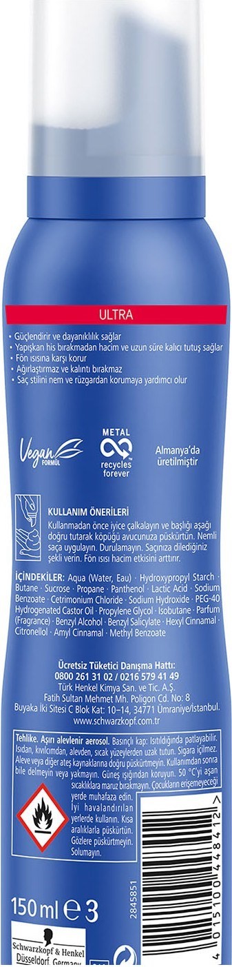 Taft Saç Köpüğü Ultra Güçlü 150 ml