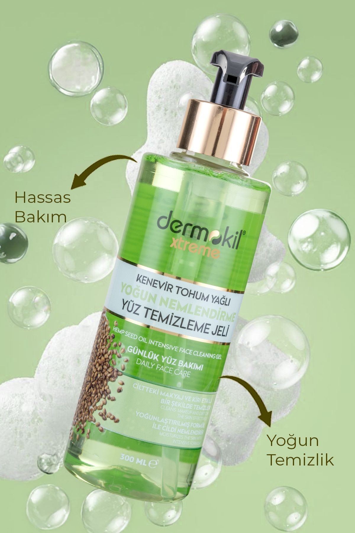 Kenevir Tohumu Yağlı Yoğun Nemlendirici Yüz Yıkama Jeli 300ml