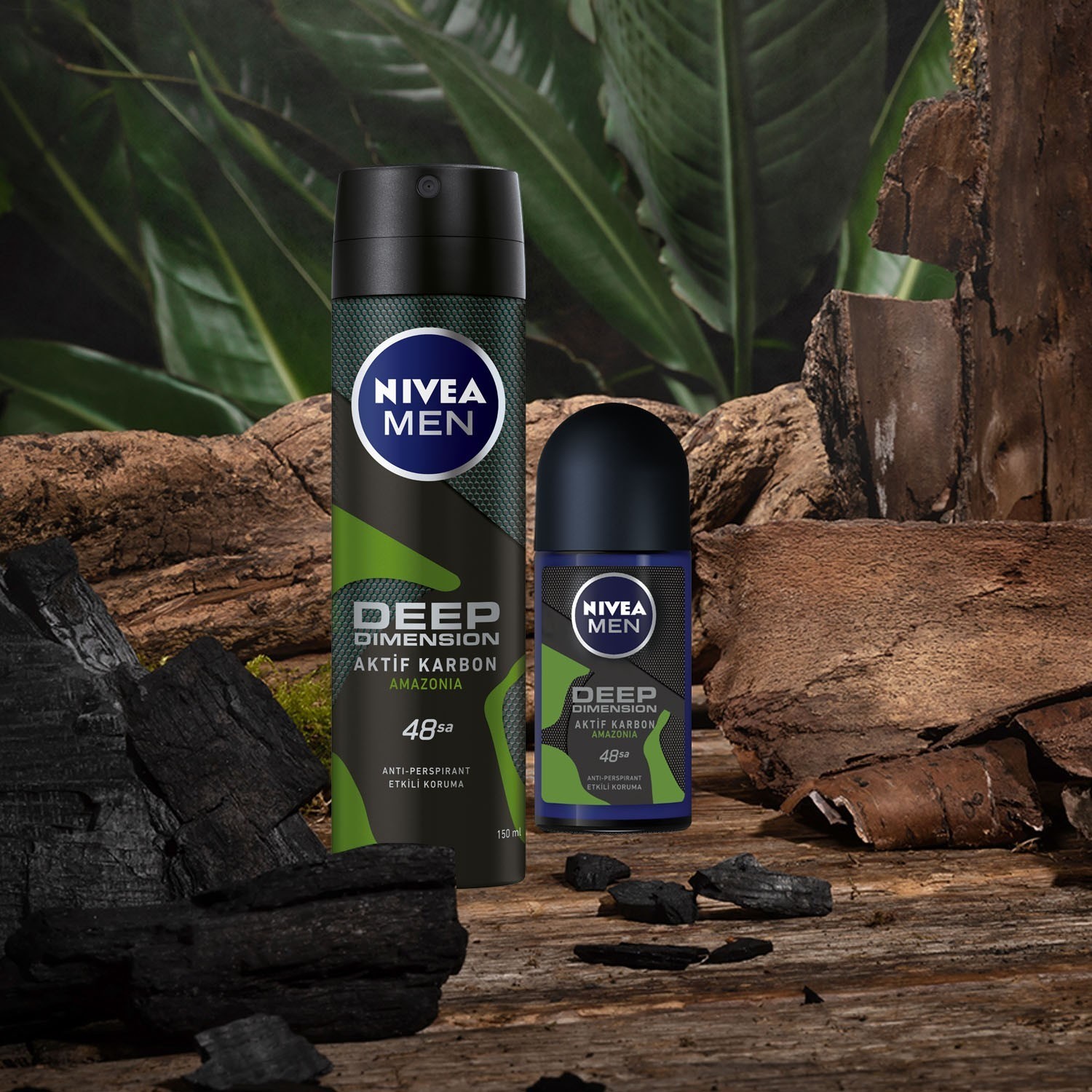 Nivea Men Erkek Sprey Deodorant Deep Dimension Amazonia 48 Saat Anti-perspirant Koruma 150ml, Çekici