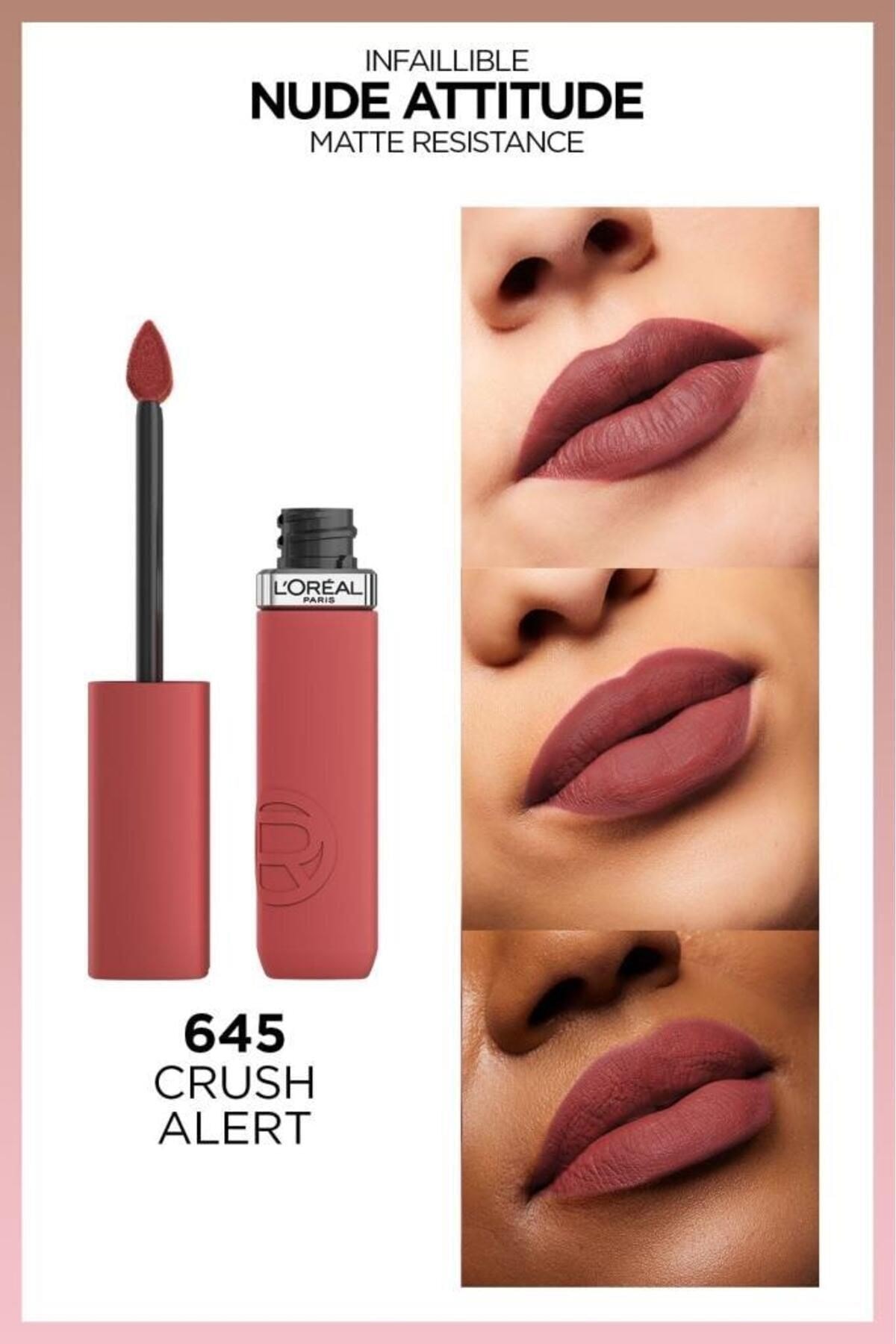 L'oreal Paris Infaillible Matte Resistance Likit Mat Ruj - 645 Crush Alert