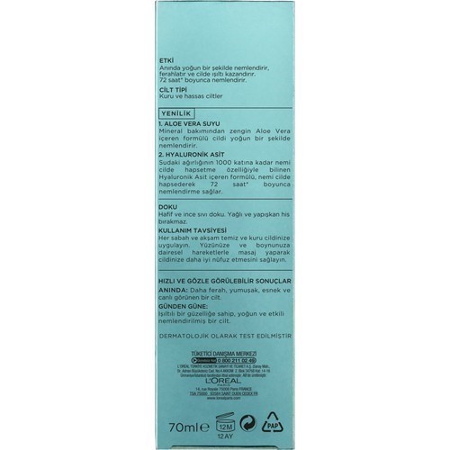 L'Oréal Paris Nem Terapisi Aloe Vera Suyu Kuru ve Hassas Ciltler