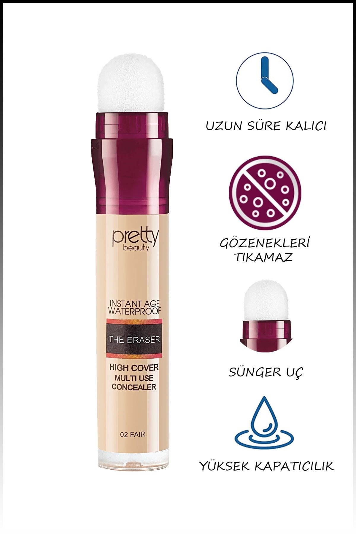 Pretty Beauty Instant Age Waterproof The Eraser Kapatıcı Concealer 02