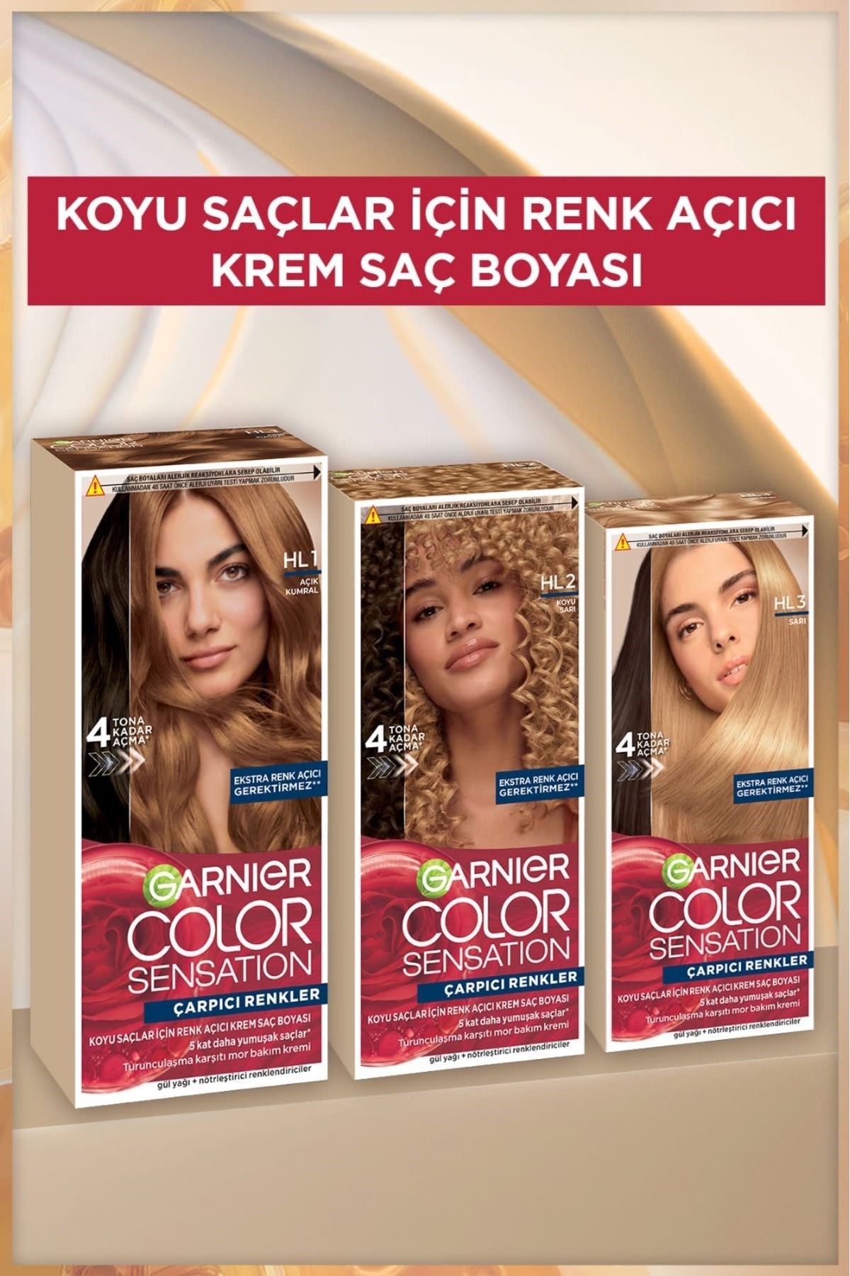 Garnier Çarpıcı Renkler HL3 Sarı Saç Boyası, Demikit