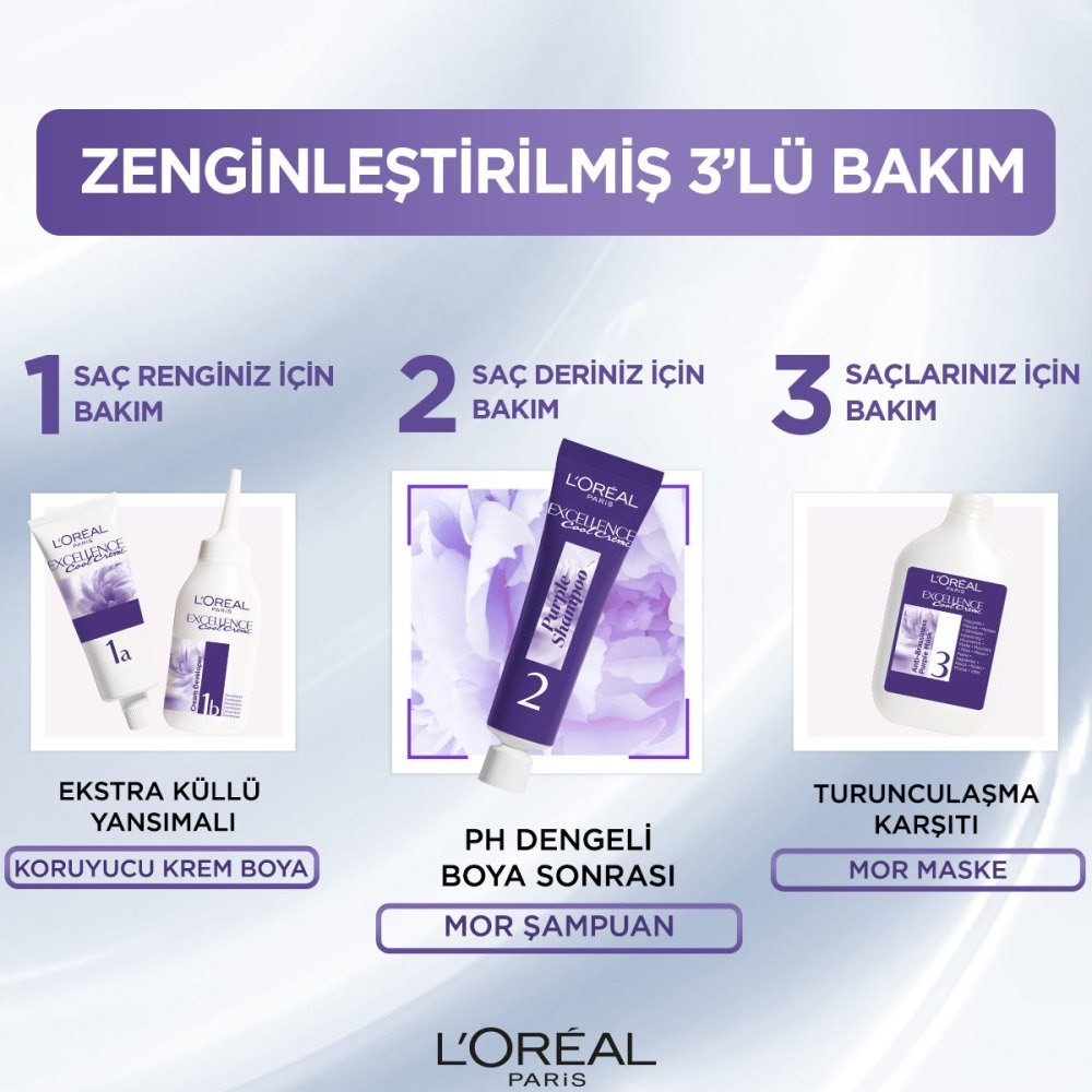 L'Oréal Paris L’oréal Paris Excellence Cool Creme Saç Boyası – 3.11 Ekstra Küllü Koyu Kahve