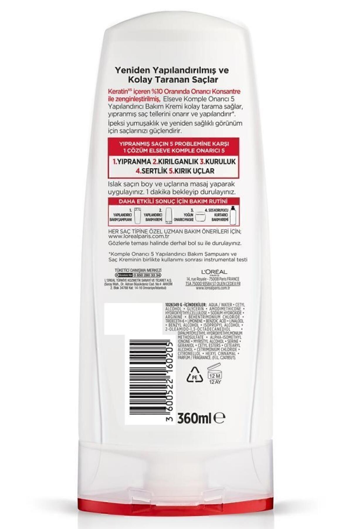 L'oréal Paris Komple Onarıcı 5 Yapılandırıcı Bakım Kremi 360 ml