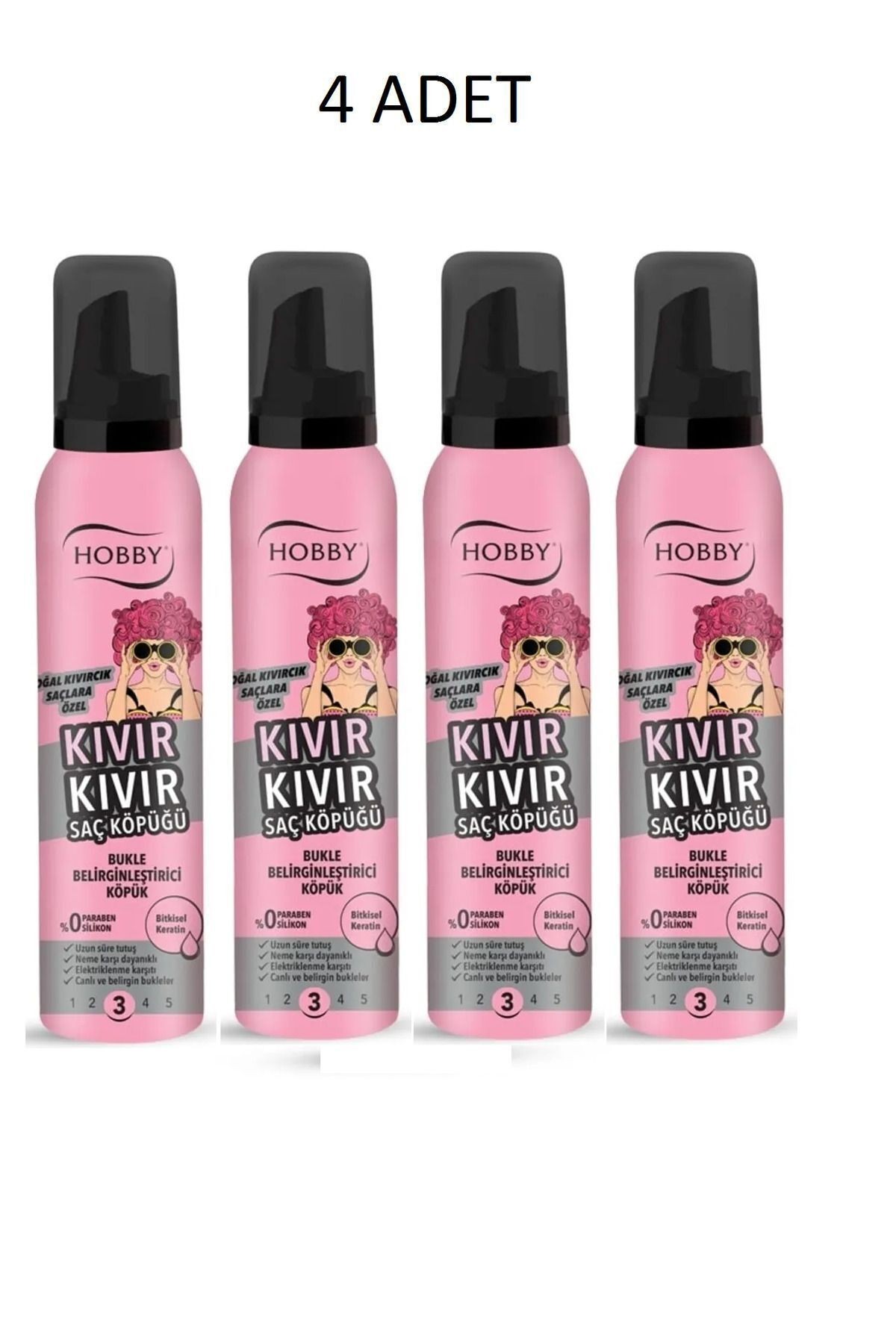 Kıvır Kıvır Saç Köpüğü, Bukle Zenginleştirici 150 ml X 4 Adet
