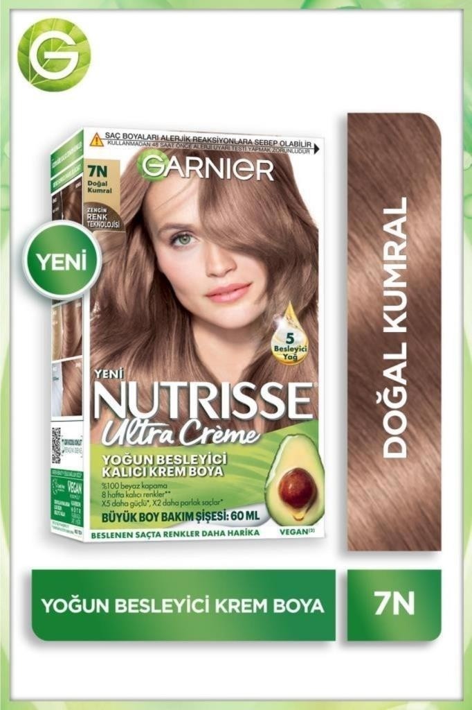 Garnier Nutrisse Yoğun Besleyici Kalıcı Krem Saç Boyası 7N Doğal Kumral