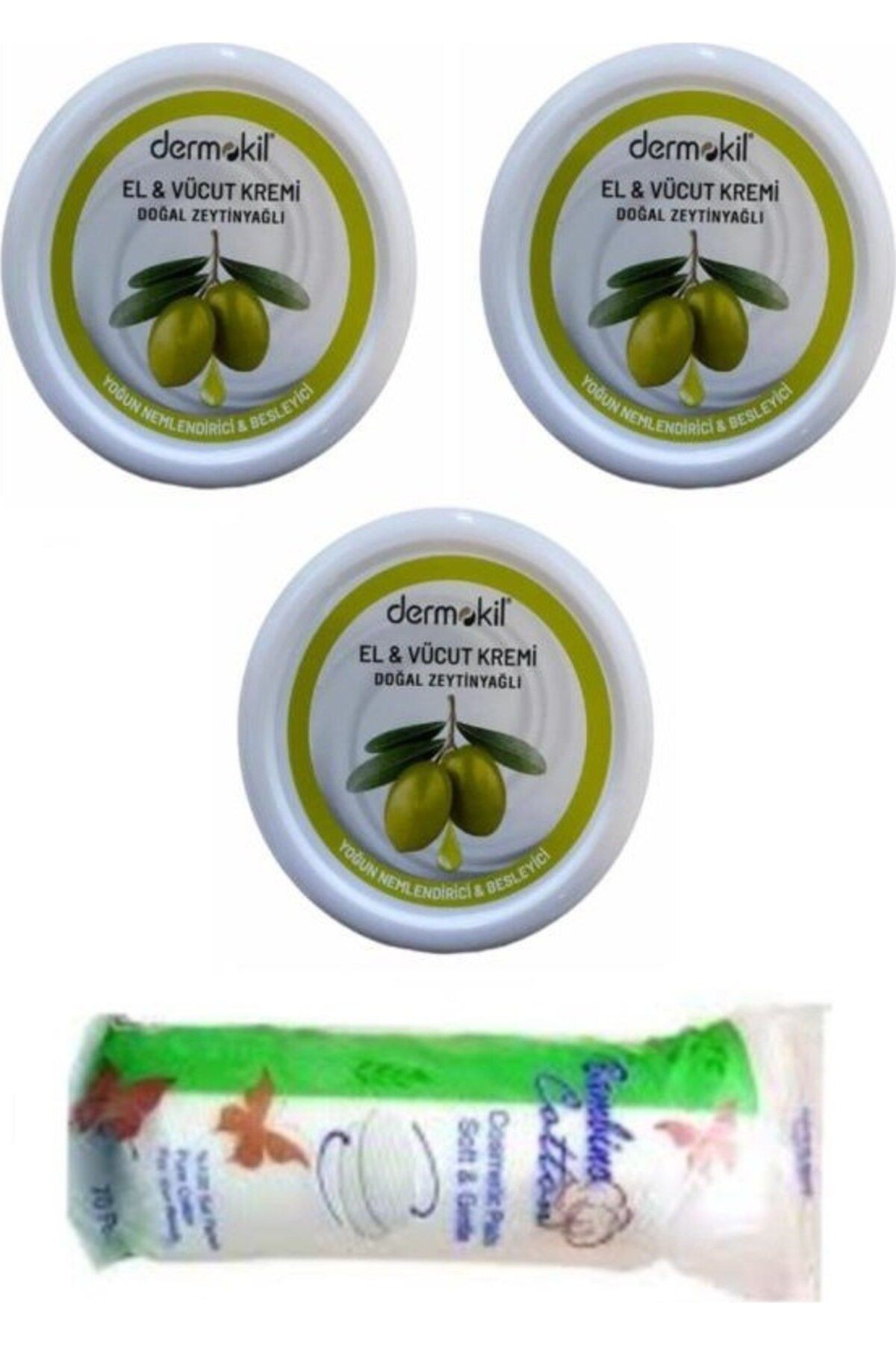 El Kremi Zeytinyağlı 3x220 ml + Makyaj Pamuğu