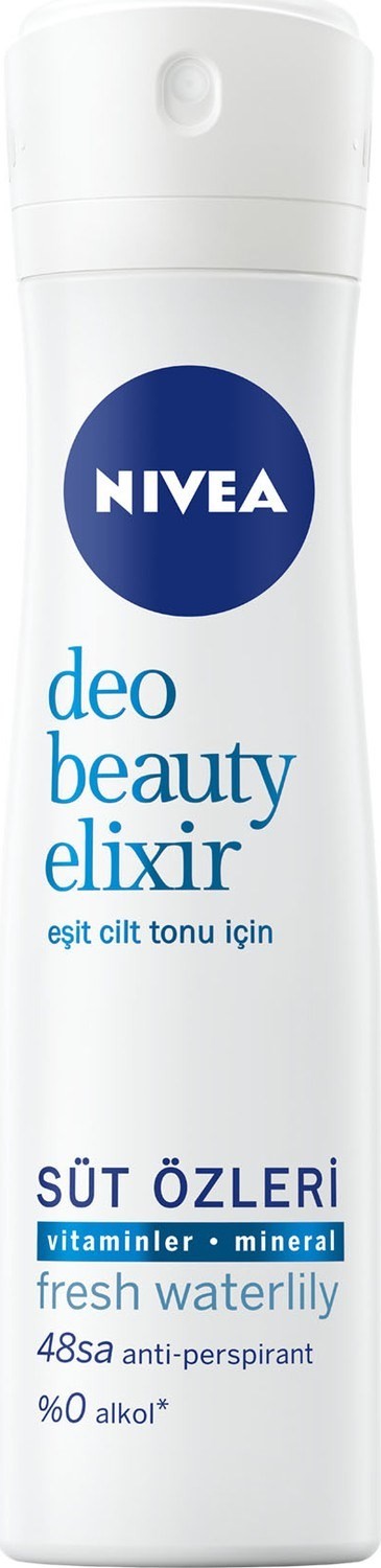 Nivea Kadın Sprey Deodorant Beauty Elixir Fresh Waterlily 48 Saat Anti-perspirant Koruma 150ml