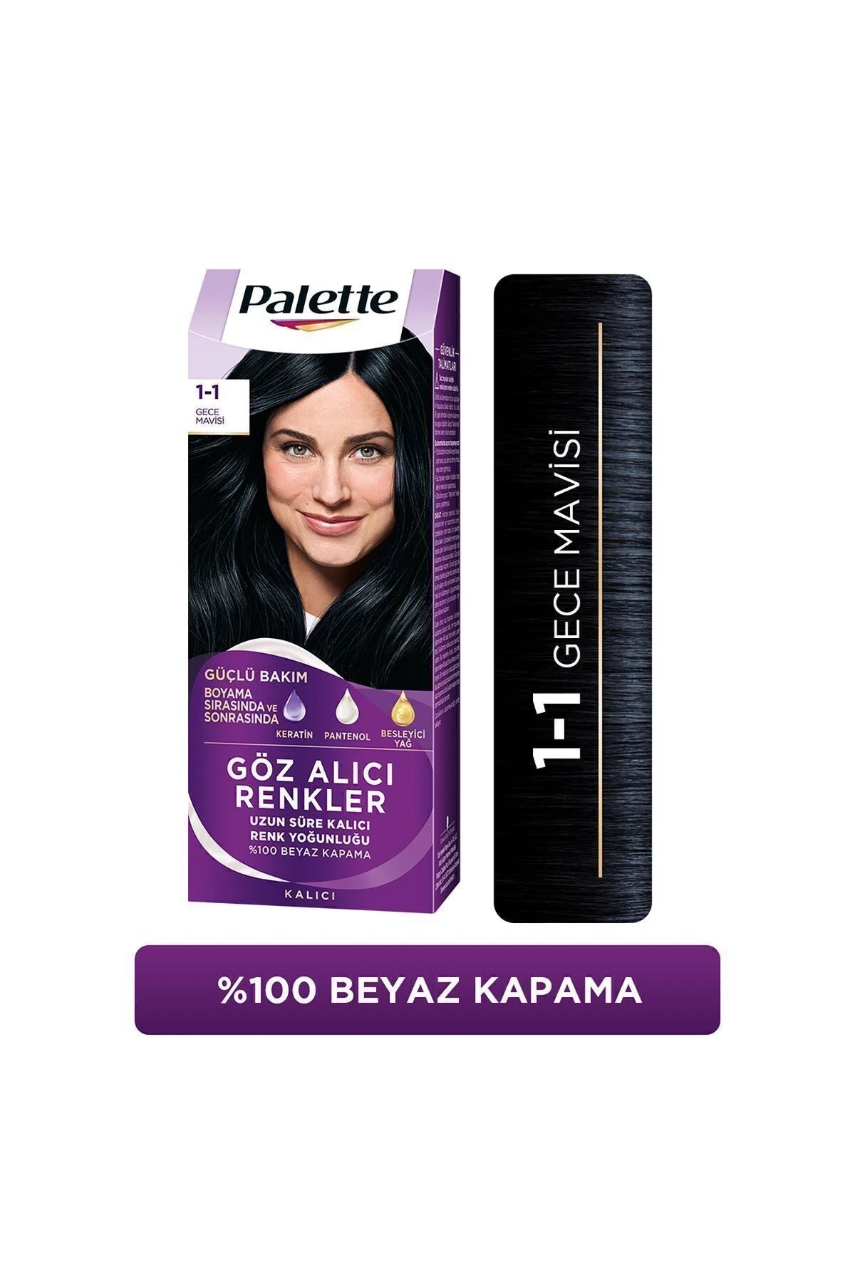 Palette Göz Alıcı Renkler Saç Boyası 1-1 Gece Mavisi