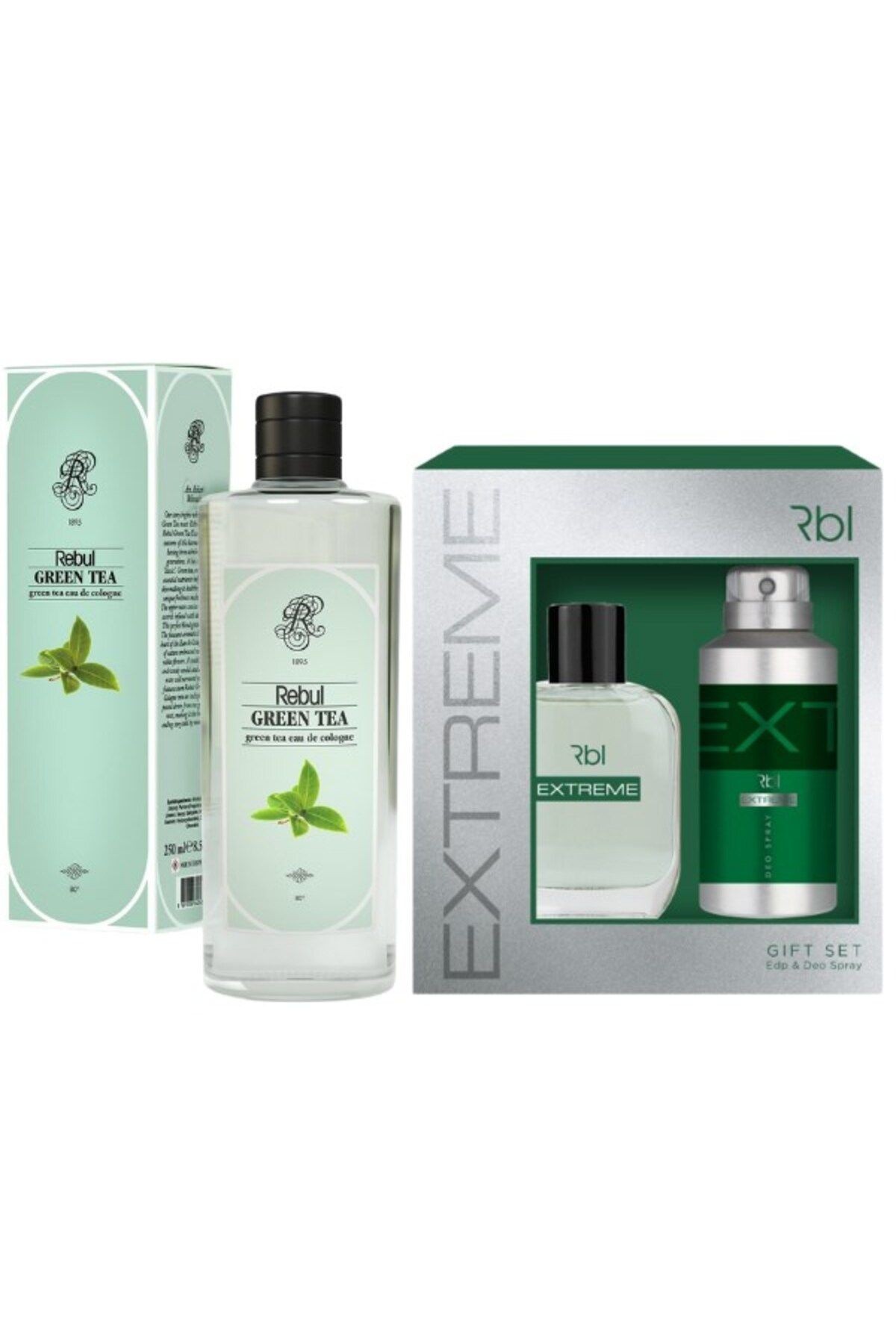 Extreme Set Parfüm 100 ml + Deodorant Spray 150 ml + Yeşil Çay Kokulu Kolonya 250 Ml (Cam Şişe