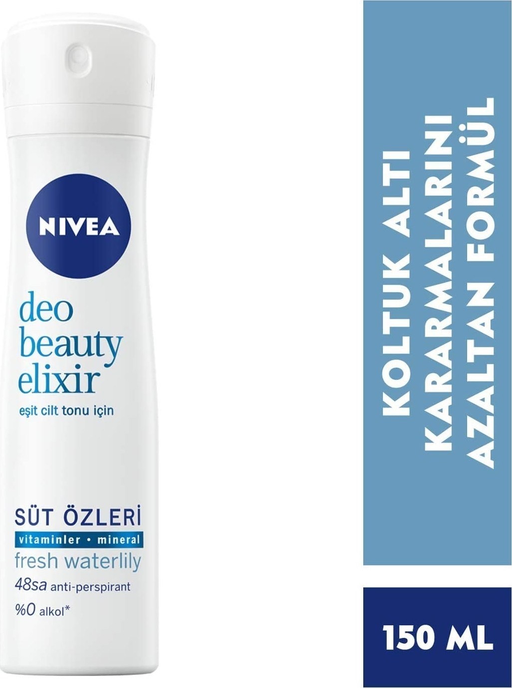 Nivea Kadın Sprey Deodorant Beauty Elixir Fresh Waterlily 48 Saat Anti-perspirant Koruma 150ml