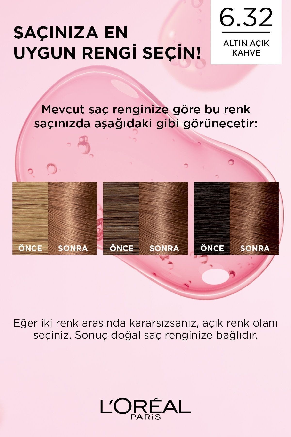 L'Oreal Paris Creme Saç Boyası 6.32 Altın Açık Kahve