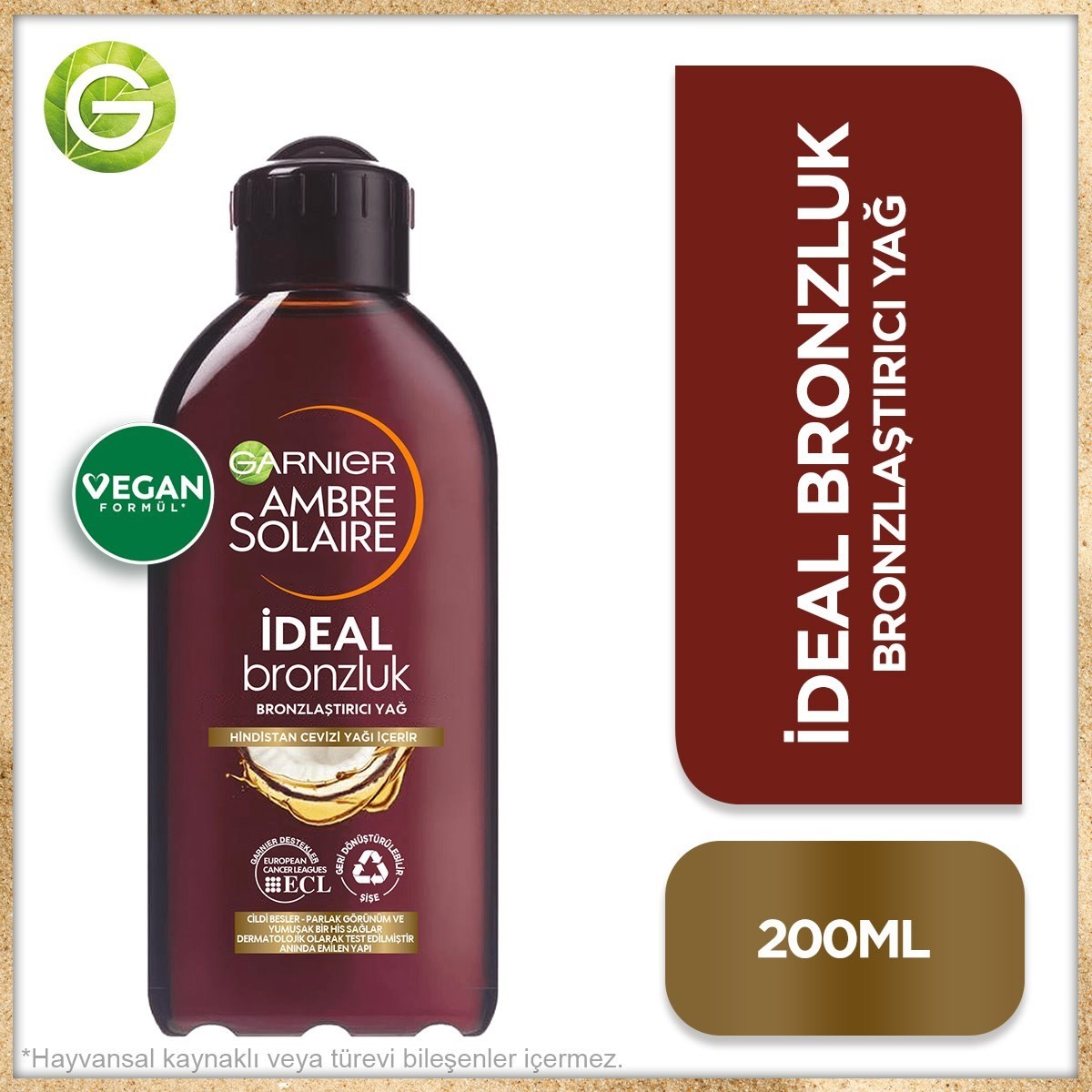 Garnier Ambre Solaire Yoğun Bronzlaştırıcı Yağ GKF2 200ML