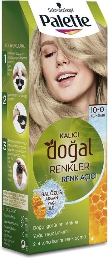  Palette Kalıcı Doğal Renkler 10-0 Açık Sarı Saç Boyası
