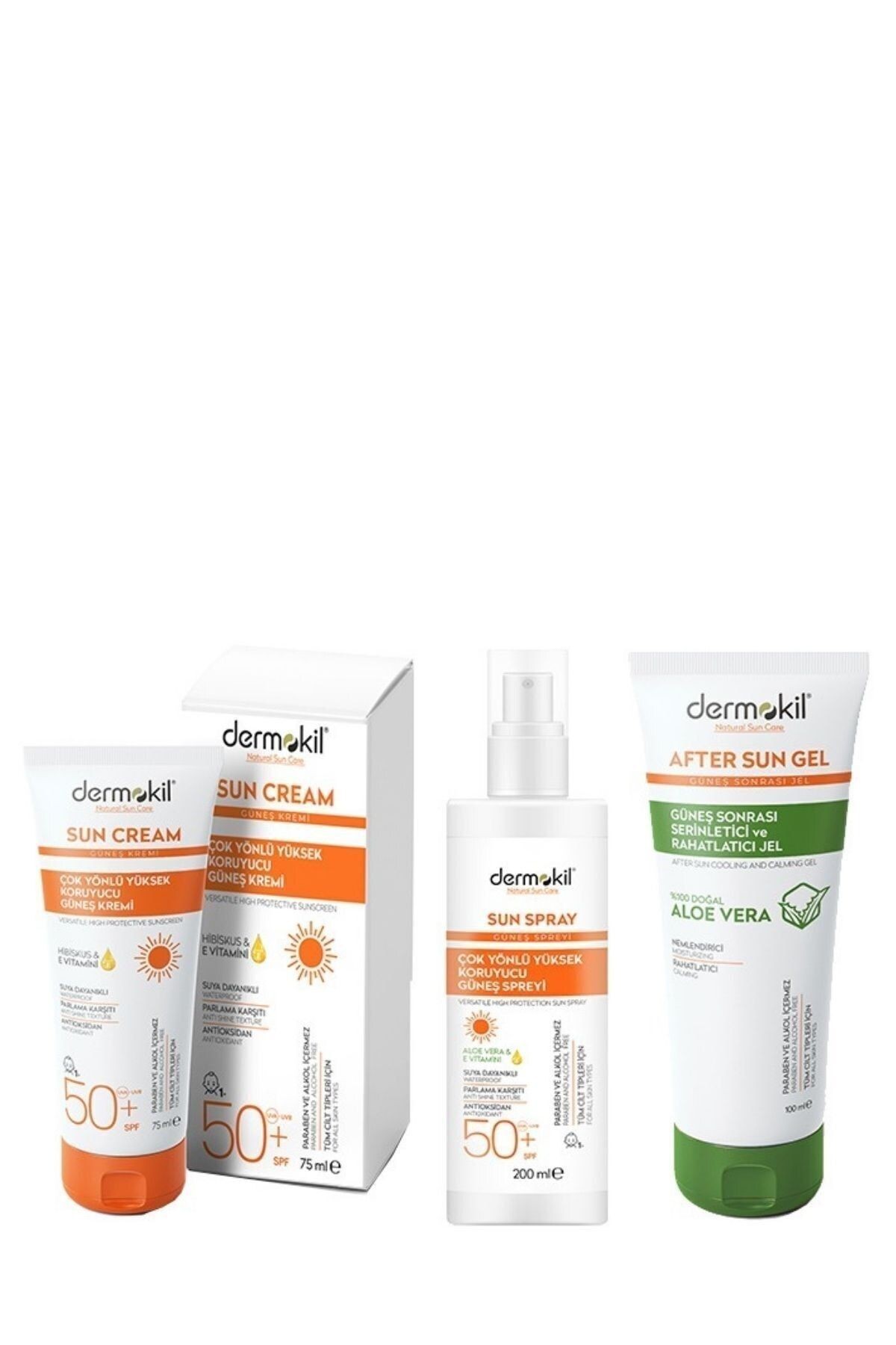 75 ml + Güneş Spreyi 200 ml + Güneş Sonrası Serinletici Ve Rahatlatıcı Jel 100 ml Güneş Kre