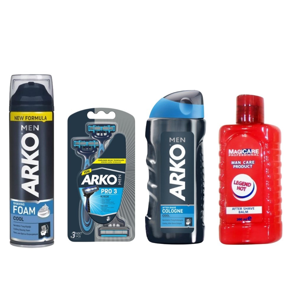 After Shave Balm Legend Hot 200 Ml+arko Men T3 Pro 3 Bıçaklı Tıraş Bıçağı 3'lü & Cool Tıraş