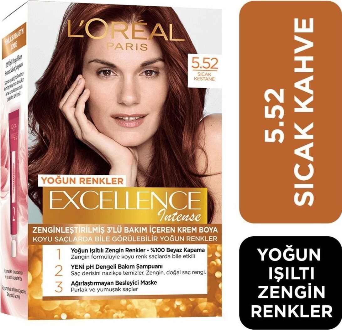 Loreal Paris Loreal Excellence Intense Saç Boyası 5.52 Sıcak Kahve
