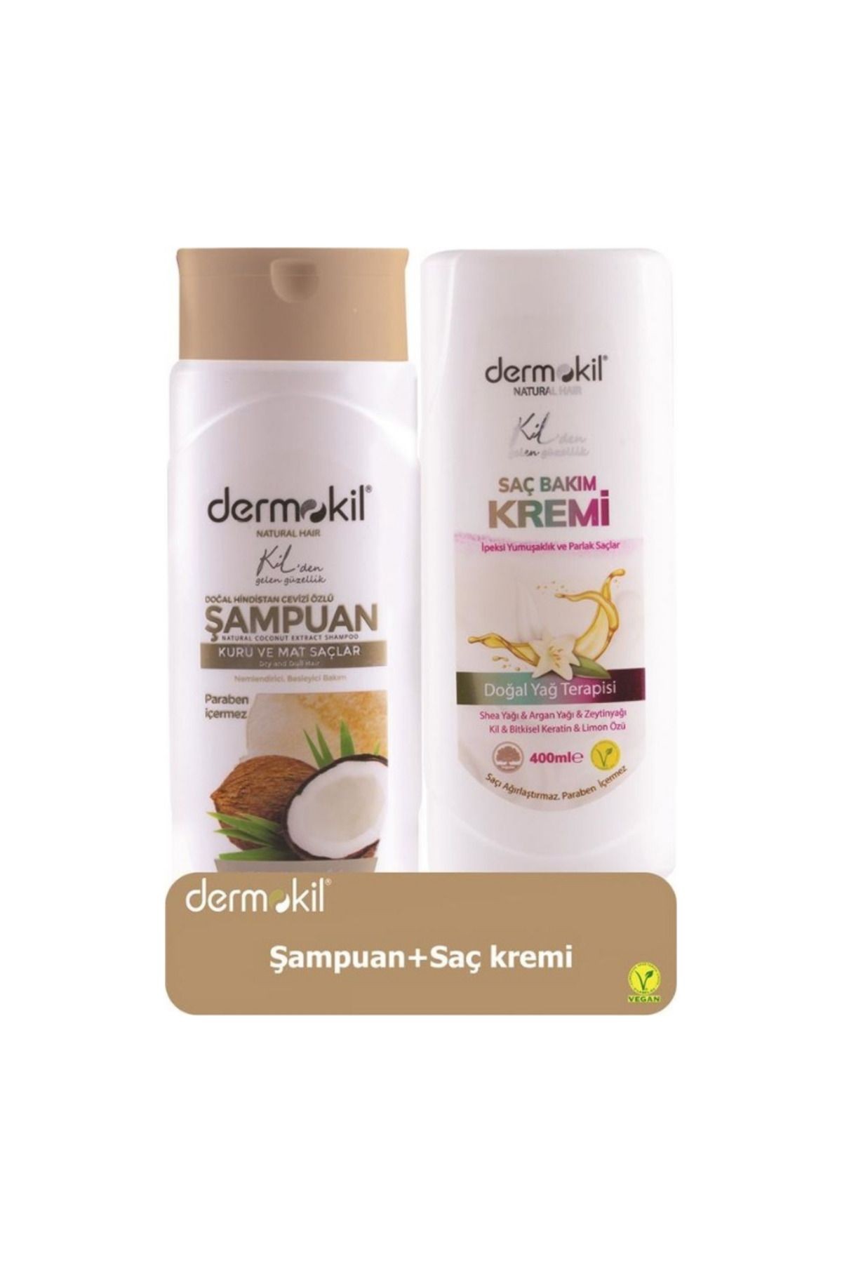 Hindistan Cevizli Şampuan 400 ml + Saç Kremi 400 ml 2'li Set