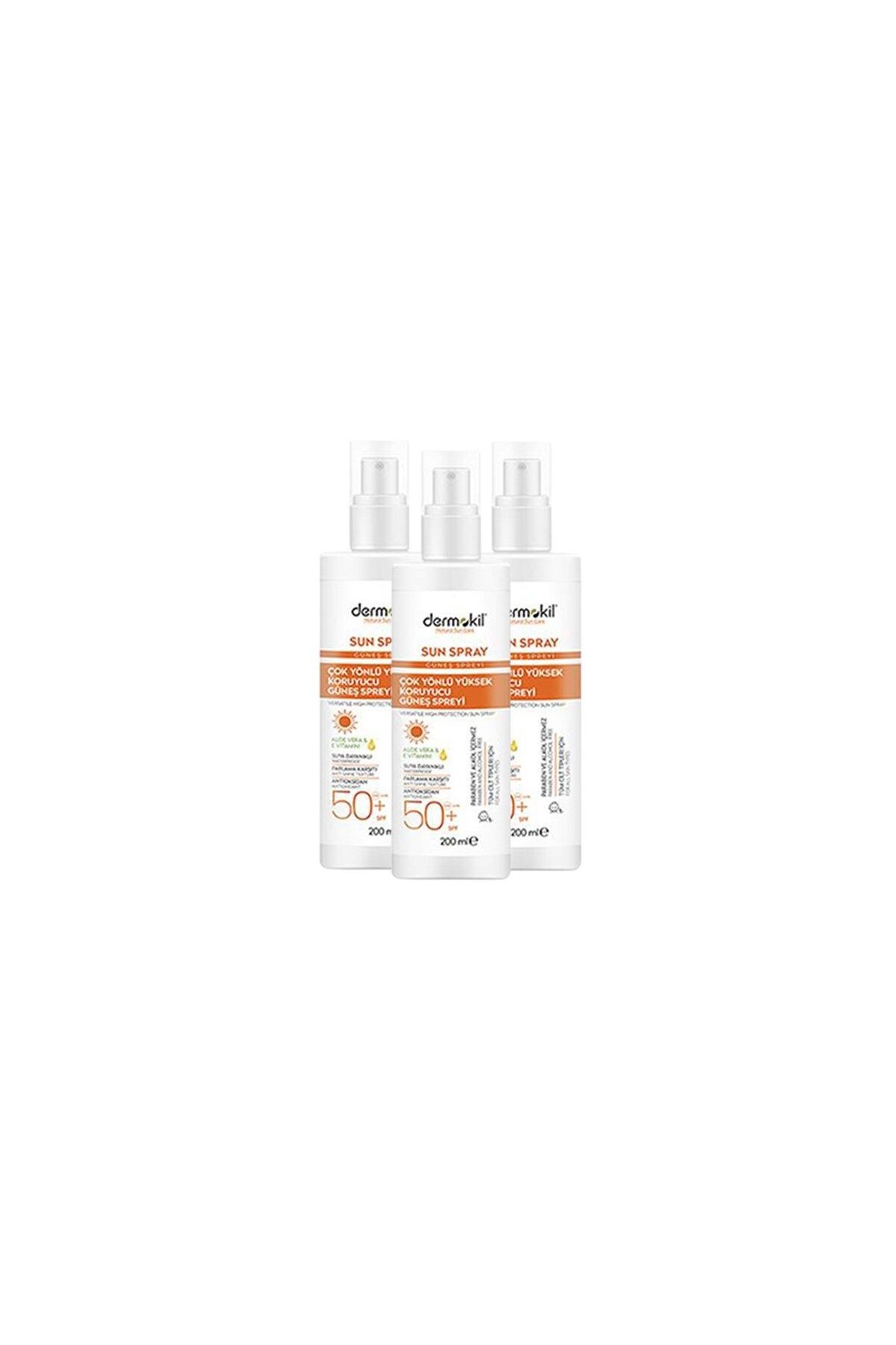 Sun Sprey Çok Yönlü Yüksek Koruyucu Güneş Spreyi 50 SPF 200 ml x 3 Adet