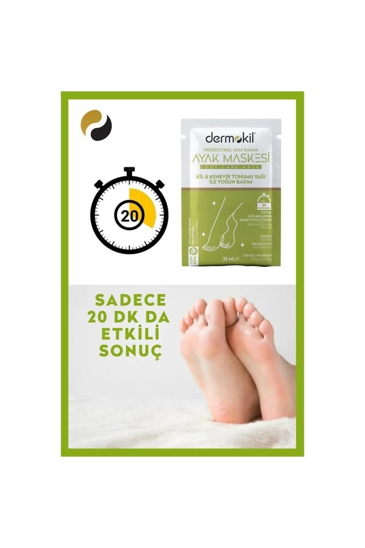 Kil Ve Kenevir Yağlı Peeling Etkili Ayak Maskesi 35 Ml 2 ' Li Set