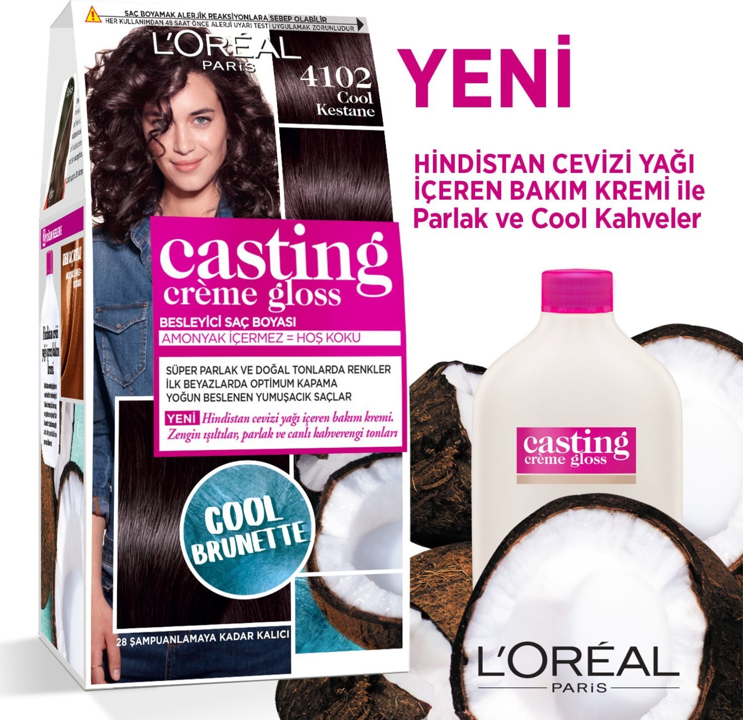 L'Oréal Paris Casting Crème Gloss Saç Boyası - 4102 Cool Kestane