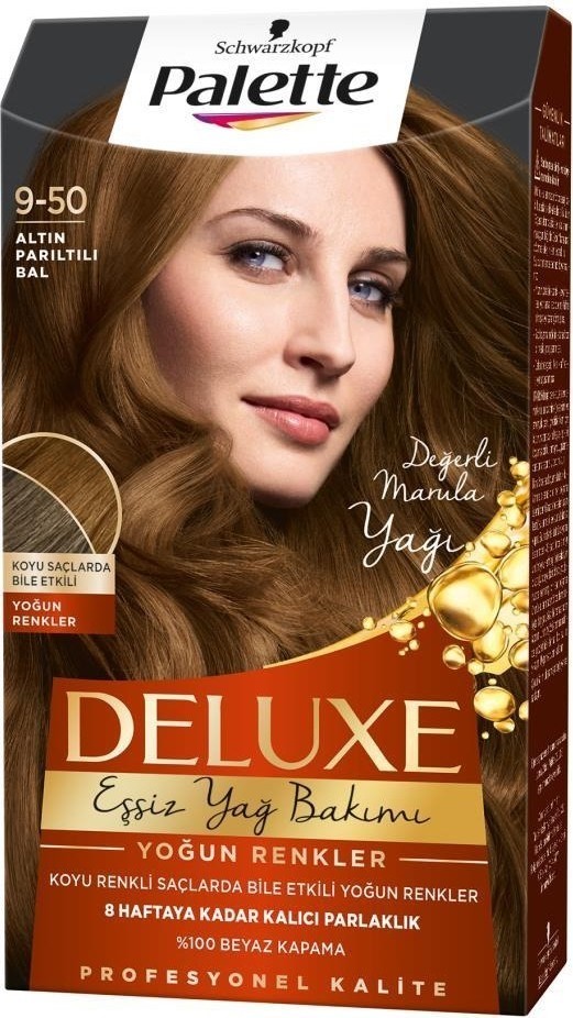 Palette Deluxe Yoğun Renkler 9-50 Altın Parıltılı Bal Saç Boyası
