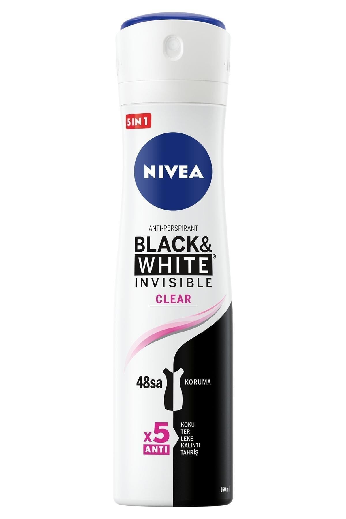 Nivea Black&White Invisible Clear Kadın Deodorant Sprey 150 ML
