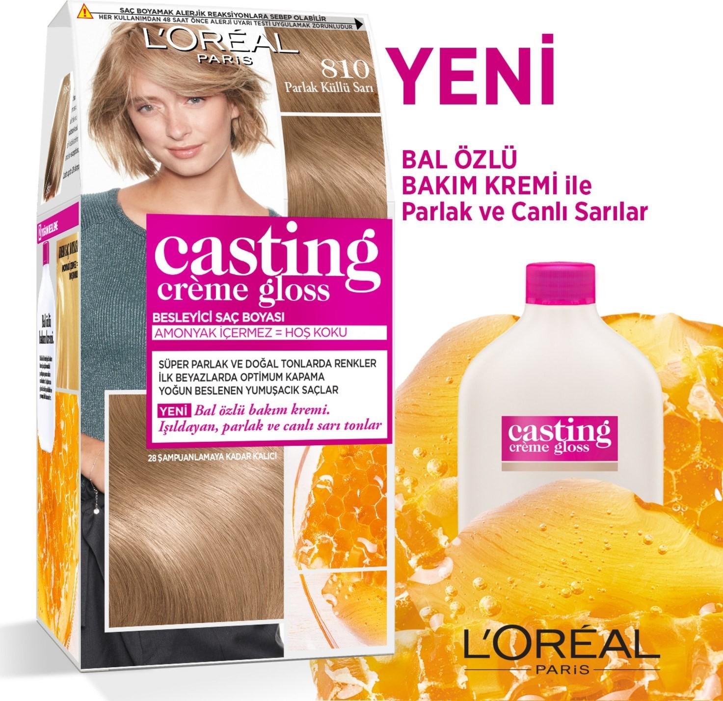 L'Oréal Paris Casting Crème Gloss Saç Boyası 810 Parlak Küllü Sarı