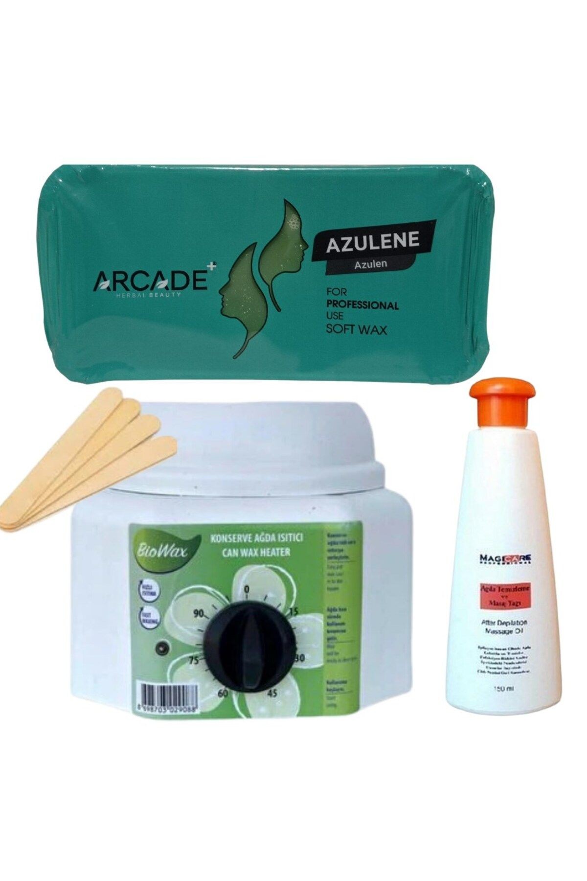 Azulene Yeşil Kalıp Sir Ağda Isıtıcılı Set
