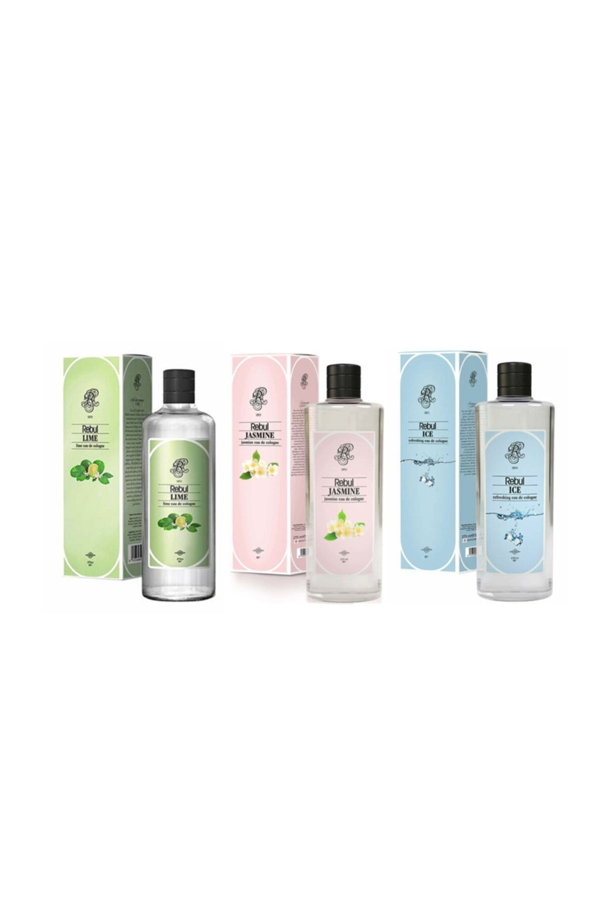 Lime Kolonya 270 Ml + Jasmine Kolonya 270 Ml + Ice Kolonya 270 Ml 3'lü Set