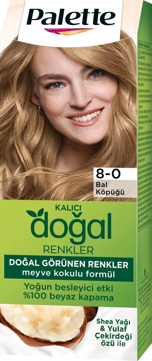 Palette Kalıcı Doğal Renkler 8-0 Bal Köpüğü Saç Boyası Shea Yağı & Yulaf Çekirdeği Özü ile