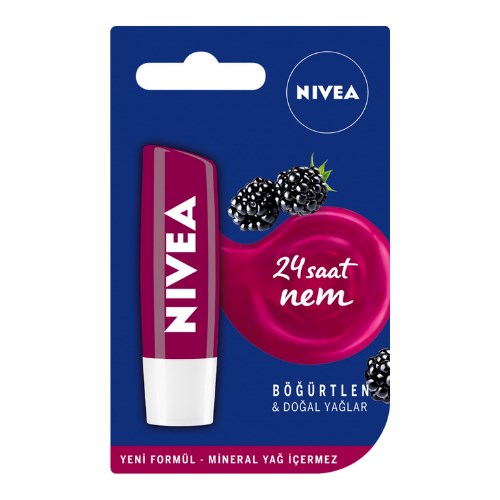 NİVEA LIP BALM RUJ & BÖĞÜRTLEN AROMALI DUDAK KORUYUCU 4,8GR