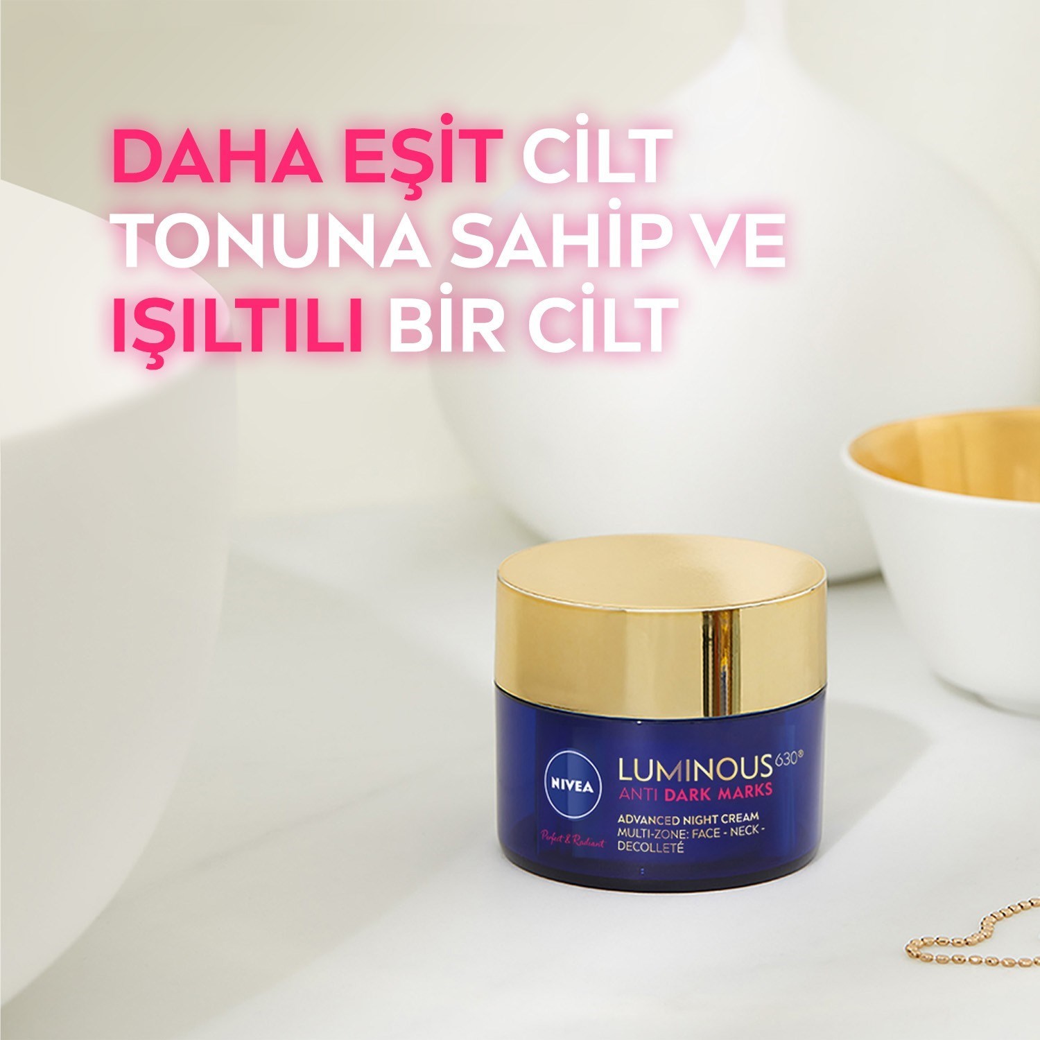 Nivea Luminous630 Leke Karşıtı Gece Yüz Bakım Kremi 50ml,Hyaluronik Asit, Tüm Cilt Tipleri
