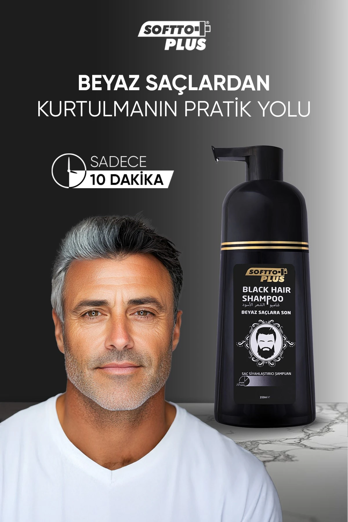 Softto Plus Black Hair Shampoo Siyahlaştırıcı 350 ml