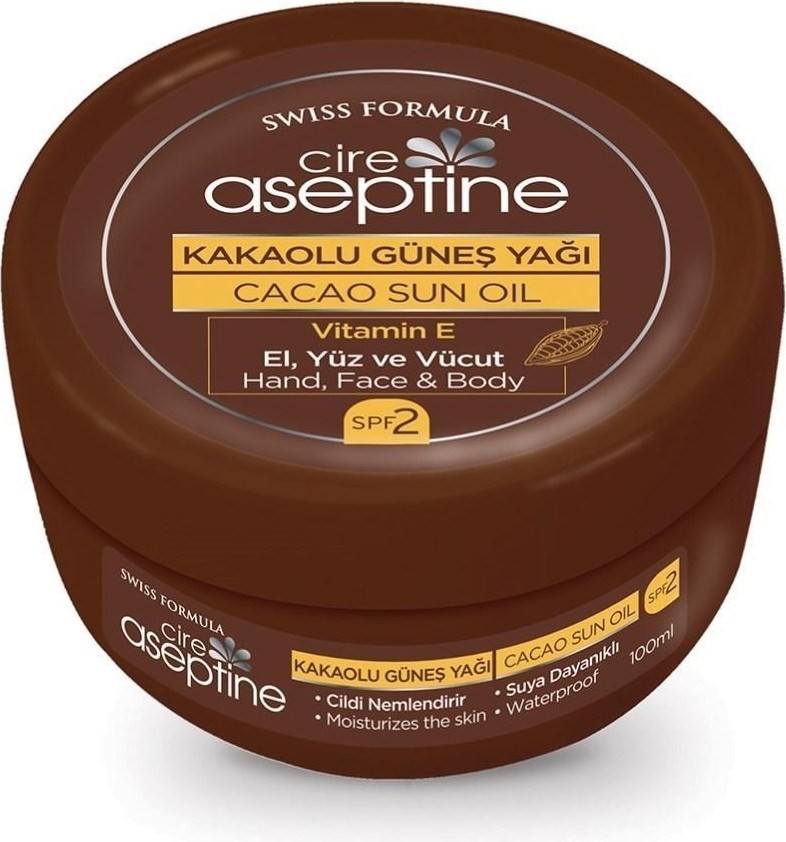 Cire Aseptine Kakaolu Güneş Yağı 100 ml . .spf 2 E Vitaminli.5 Li PAKET.5X100 Ml..aile Boyu Koruma..