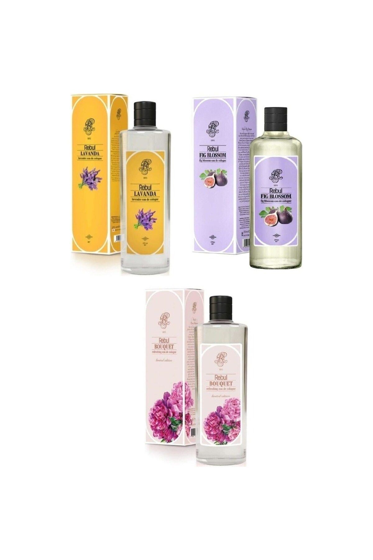 80 Derece Bouquet + Fig Blossom Incir + Lavanta Kolonya Cam Şişe 270 ML