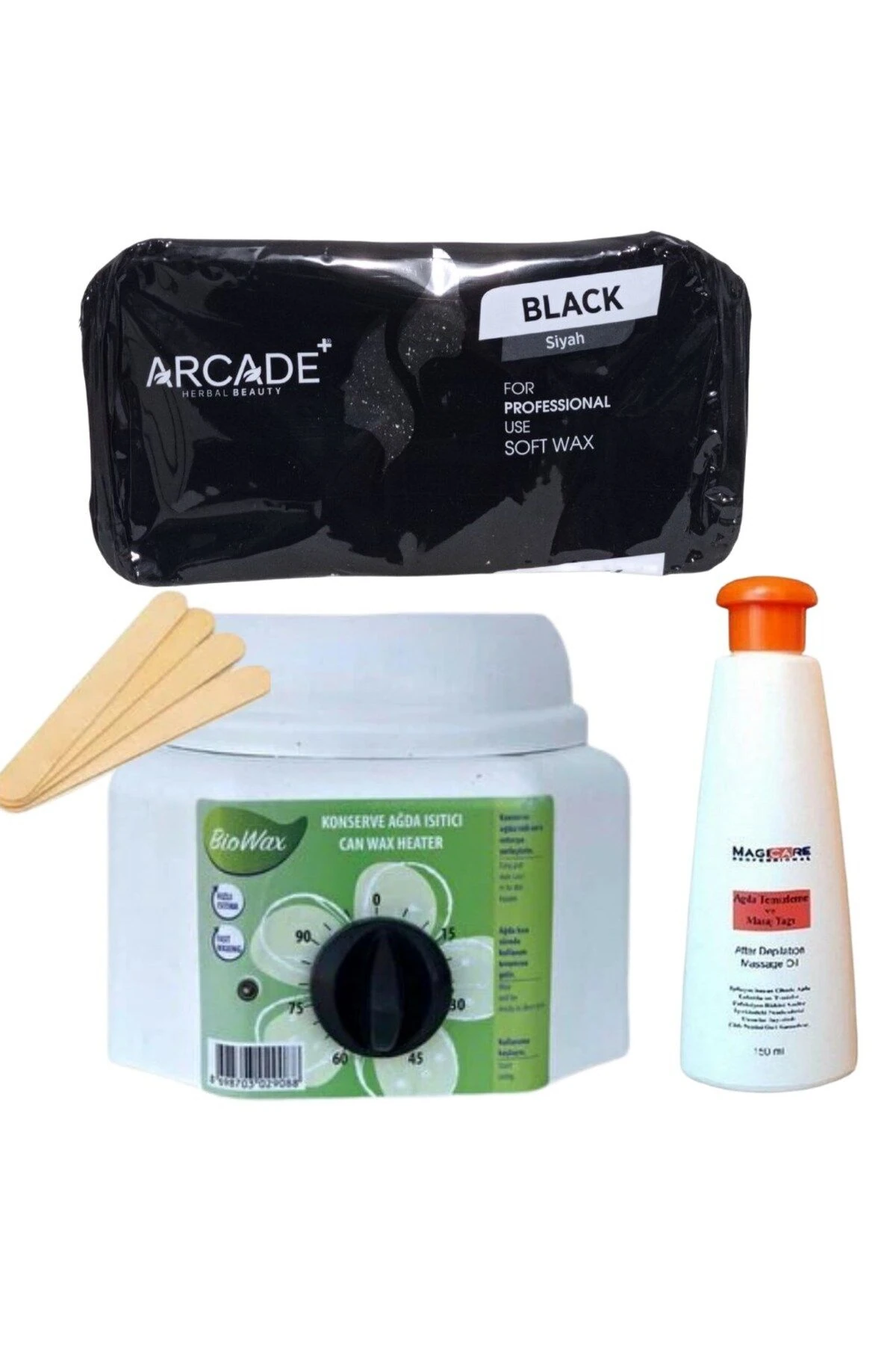 Siyah Kalıp Profesyonel Sir Ağda Isıtıcılı Set