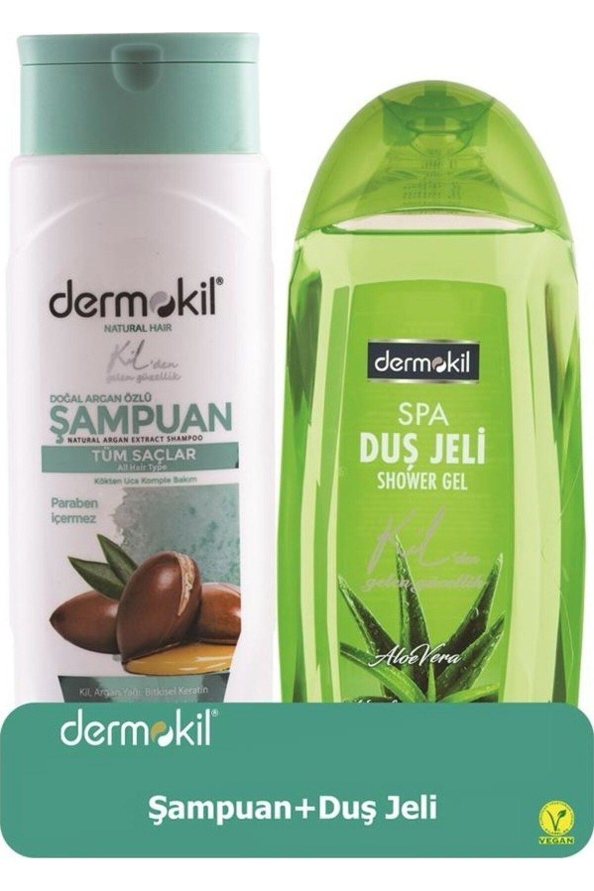 Argan Şampuan 400 ml, Aloe Vera Duş Jeli 500 ml 2'li Setr