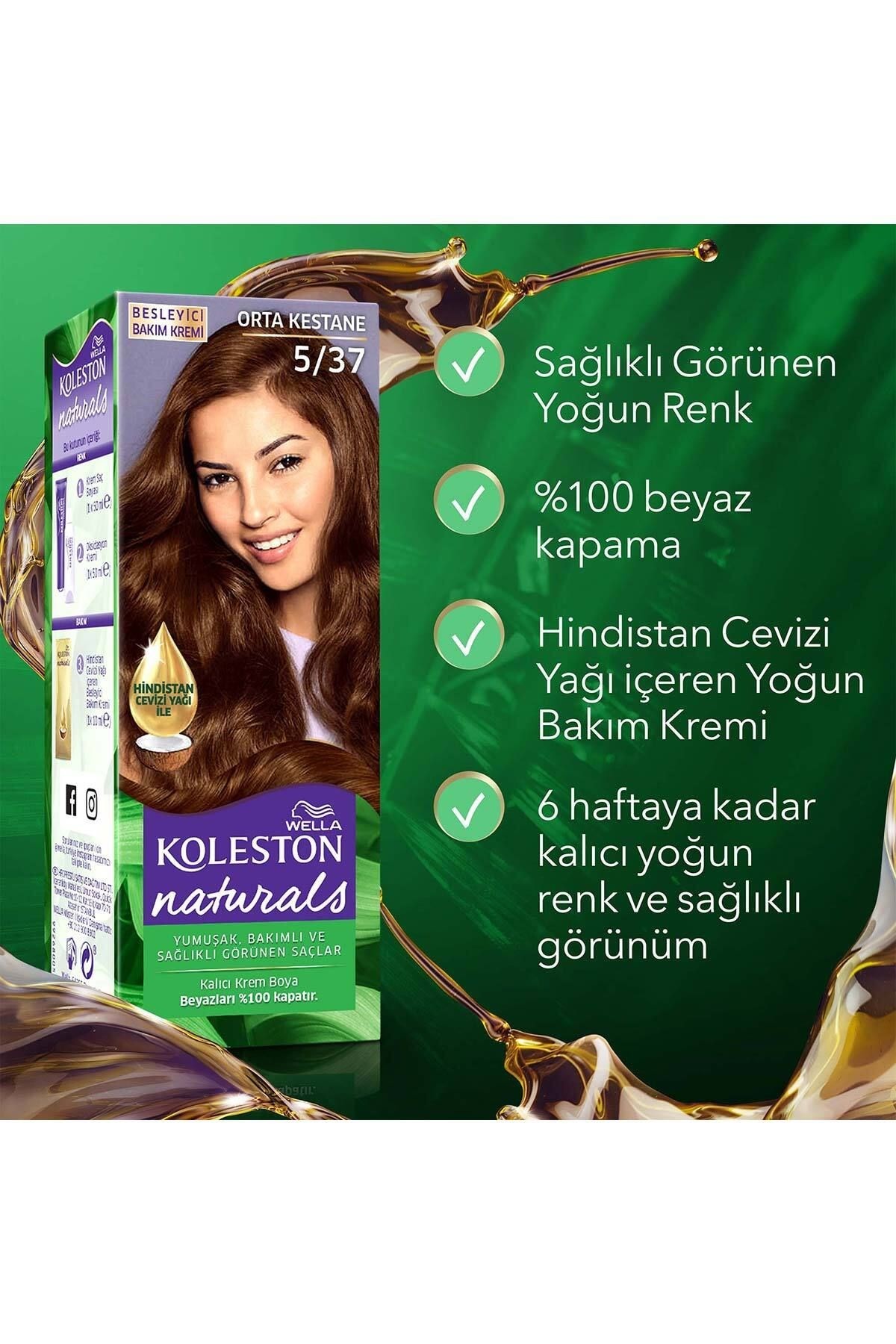 Wella Koleston Naturals Saç Boyası 5/37 Orta Kestane