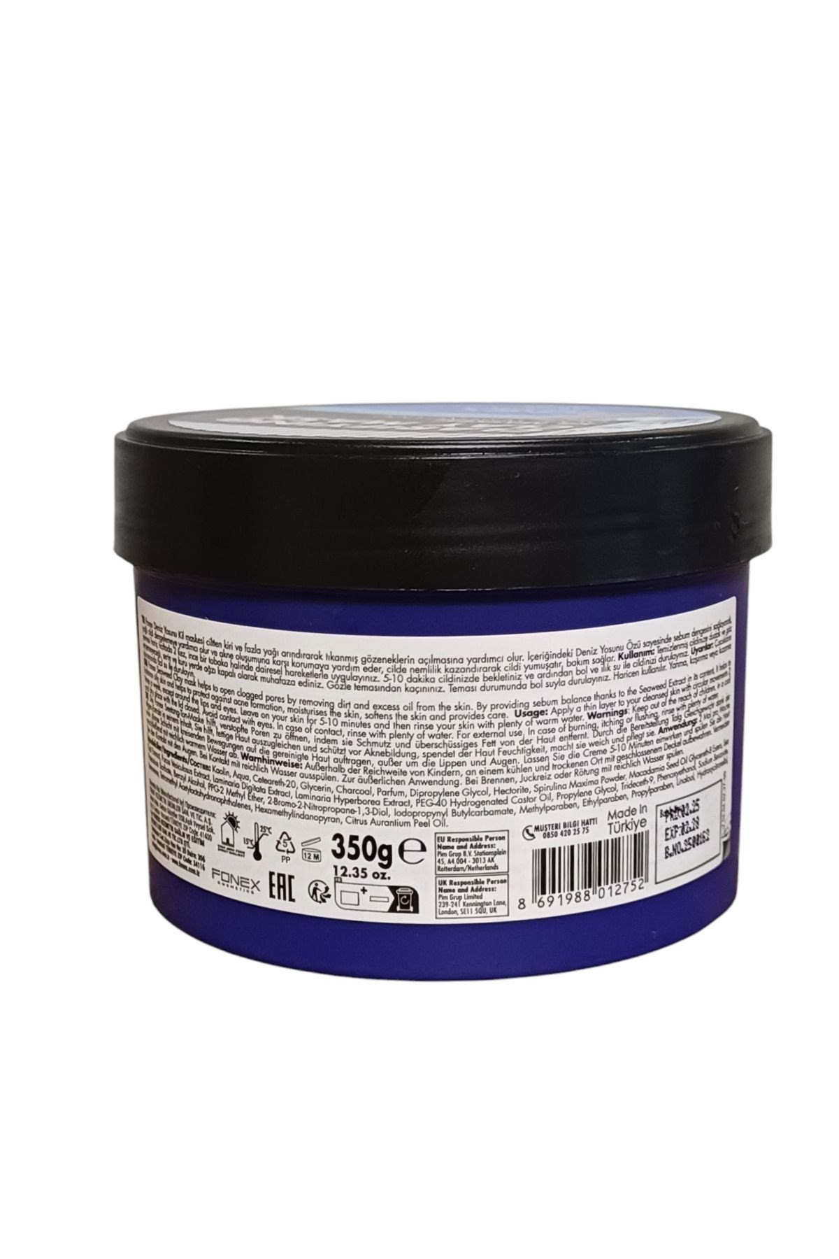 Fonex Yağlı Ciltler İçin Dengeleyici & Arındırıcı Deniz Yosunu Kil Yüz Maskesi 350 Gr.