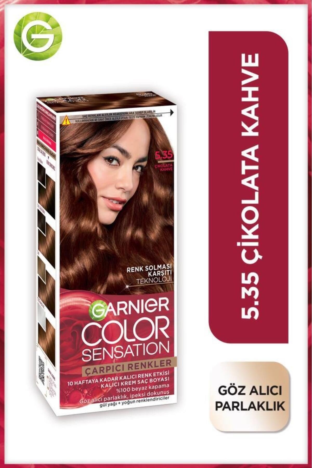 Garnier Çarpıcı Renkler 5.35 Çikolata Kahve Saç Boyası, Demikit