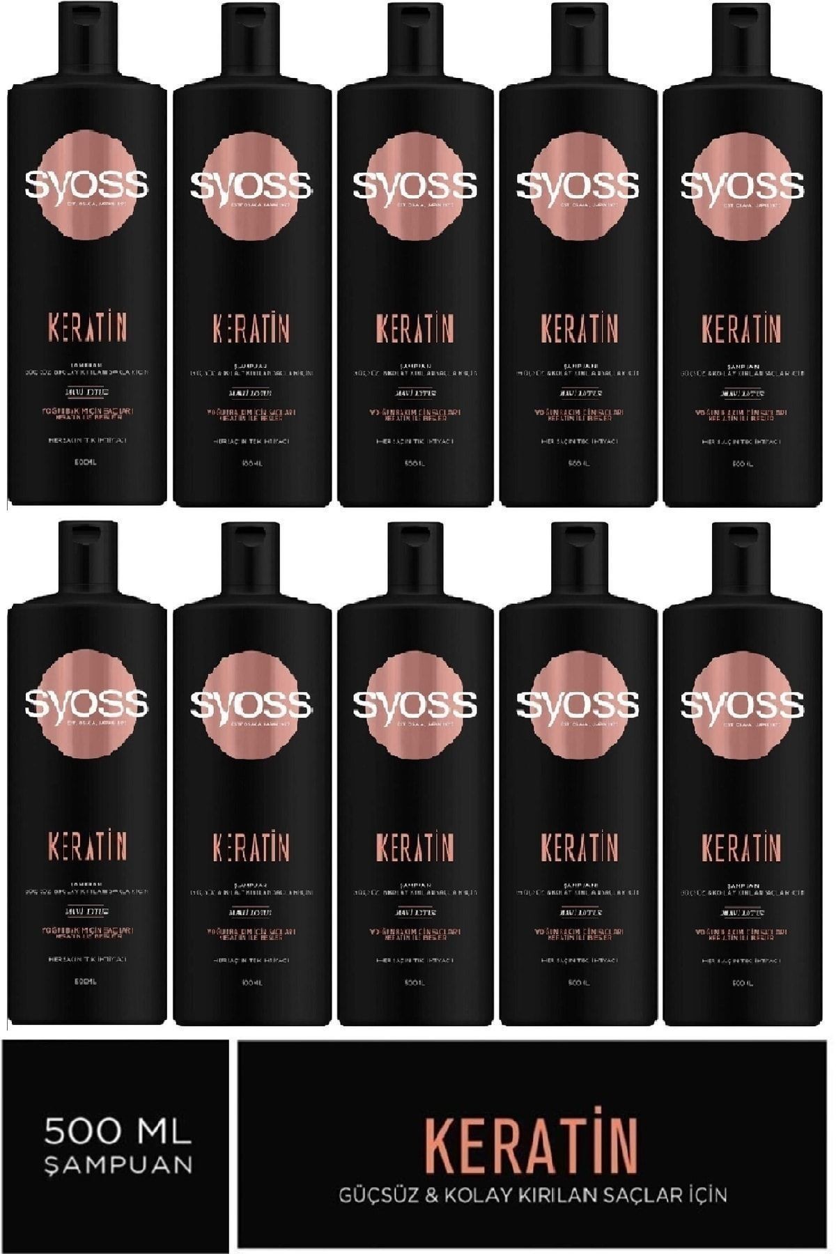 Keratinli Güçsüz & Kolay Kırılan Saçlar Için Şampuan 500 Ml X 10 Adet (koli )
